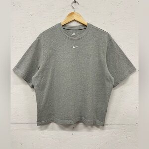 Nike Embroidered Centre Swoosh Cropped Tee, Loose Fit, Size M